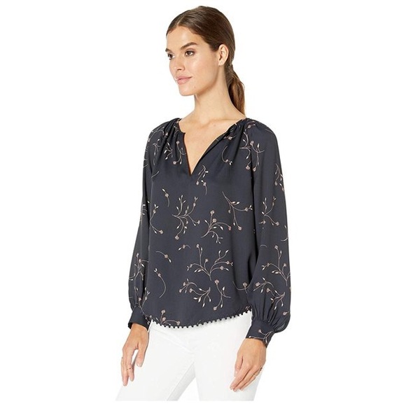 Joie Tops - Joie Allea Minimalist Floral Blouse In Midnight